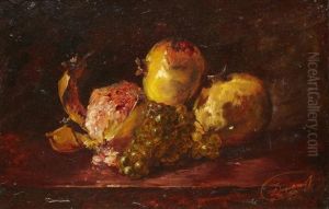 Nature Morte Au Raisin by Jules Alfred Duquenne