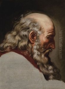 Etude D'homme Barbu De Profil by Louis Jean-Jacques Durameau