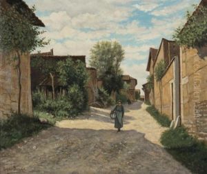 Rue De Village Dans Le Sud De La France by Eugene Duran