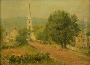 Village With Church by Asher Brown Durand