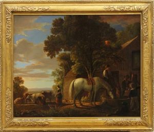 Farmyard-evening by Asher Brown Durand