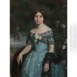 Portrait De Melle A. D by Gabriel Durand