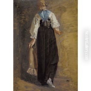 Stehende Trachtenfrau