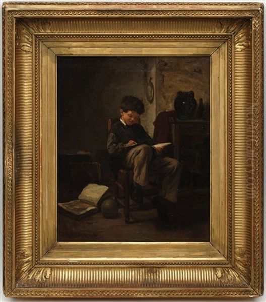 Enfant Lisant Dans Un Interieur - view 1