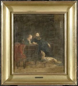 Interieur Mit Einem Lesenden Mann