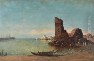 Port Oriental Dans Les Environs De Constantinople (1877) by Jean Baptiste Henri Durand-Brager