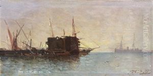 Vue D'un Port by Jean Baptiste Henri Durand-Brager