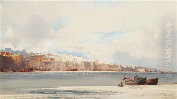 Figures On The Shore Before Rabat, Morocco - view 1
