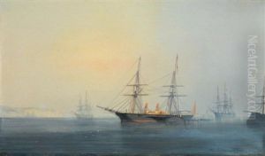 Bateaux Au Mouillage by Jean Baptiste Henri Durand-Brager