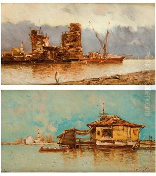 Maison De Bois Sur Le Bosphore (+ Bateau A Quai Sur Le Bosphore; Pair) - view 1