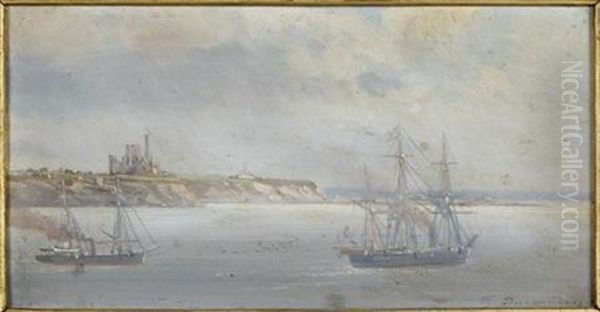 Le Marquis De Chasseloup Laubat Aborde "la Reine Hortense" Et Entre A Brest Par Le Passage Du Four Le 19 Aout 1865 - view 1