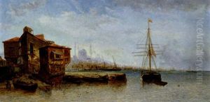 Constantinople, Vue Du Bosphore Et Sainte Sophie by Jean Baptiste Henri Durand-Brager