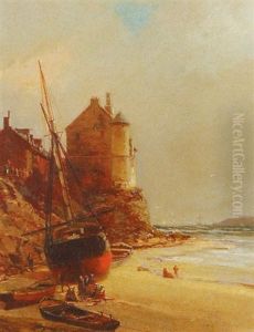 Voilier Sur Le Rivage by Jean Baptiste Henri Durand-Brager