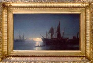 Segelschiffe Bei Mondschein by Jean Baptiste Henri Durand-Brager