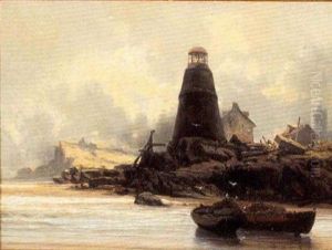 Lighthouse At Low Tide