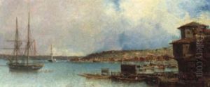 Segelschiffe Im Hafen by Jean Baptiste Henri Durand-Brager