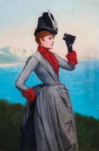Elegante A La Paire De Jumelles by Leopold Durangel