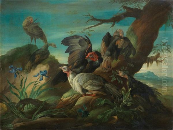 Turkeys In A Landscape; And Ducks Before A Tree (2) - view 1