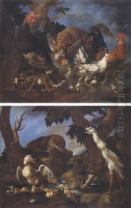 Uccelli Ed Animali In Un Paesaggio by Giorgio (Count) Durante