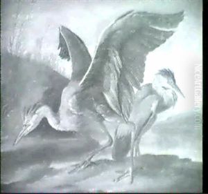 Etude De Herons; Etude De Dindon (2) by Giorgio (Count) Durante
