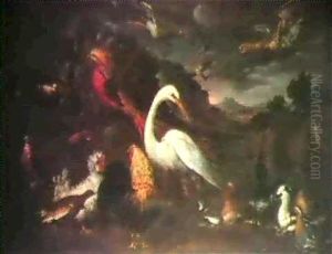 Guepier D'europe, Martin-pecheur, Courlis Cendre, Grives Draines Dans Le Ciel, Coq Et Poule, Faisan Dore... by Giorgio (Count) Durante