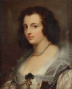 Brustbildnis Einer Jungen Dame Im Dreiviertelprofil Nach Links Im Historisierenden Kleid Im Renaissancestil by Friedrich Durck