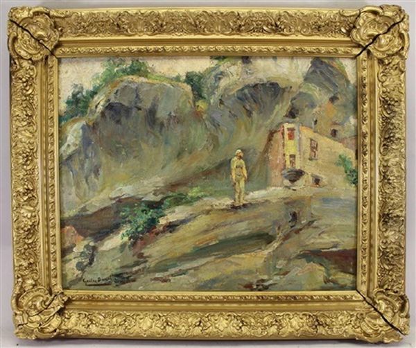 Painting Of A Figure Walking Near Ruins - view 1