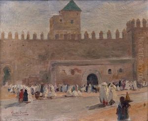 Porte Au Maroc, Marrakech Ou Fez (?) by Gaston Jules Louis Durel
