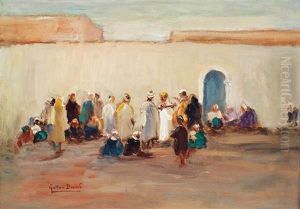 Sortie De La Medina Way Out Of The Medina by Gaston Jules Louis Durel