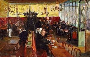 Au Cafe by Gaston Jules Louis Durel