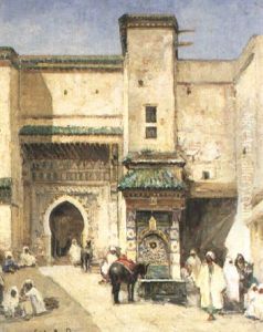 Le Foudouk Et La Fontaine Nejarine, Fes by Gaston Jules Louis Durel
