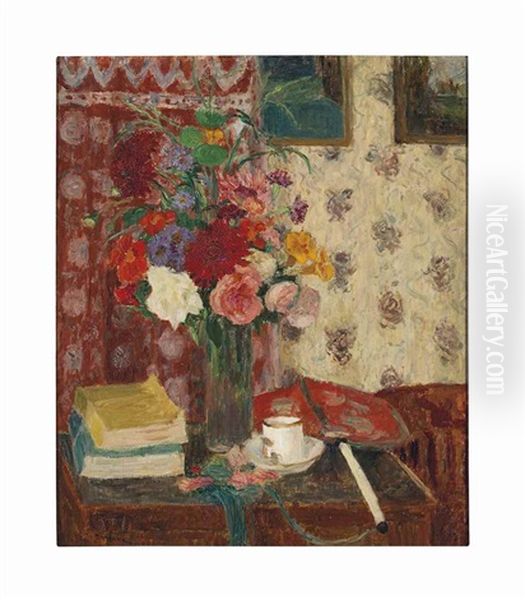 Nature Morte, Bouquet De Fleurs by Eugene Antoine Durenne