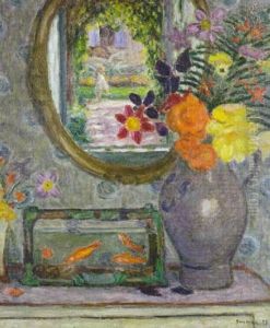 Nature Morte Au Pichet Et Au Miroir by Eugene Antoine Durenne