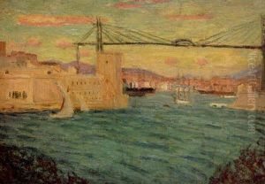Marselle, L'entree Du Port by Eugene Antoine Durenne