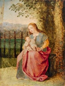 Maria Mit Dem Kind In Einer Landschaft by Albrecht Durer