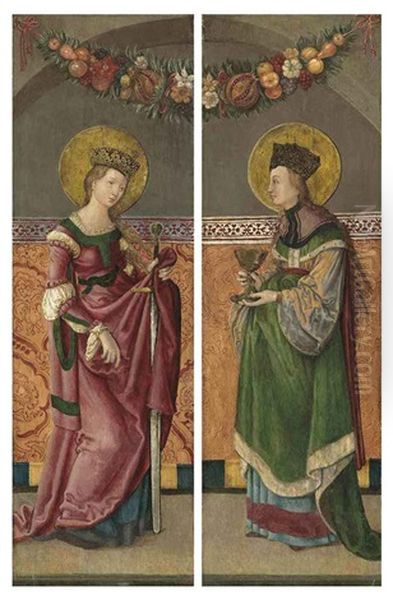 Saint Catherine Of Alexandria (+ Saint Barbara; 2 Works, The Outer Wings Of A Triptych) - view 1