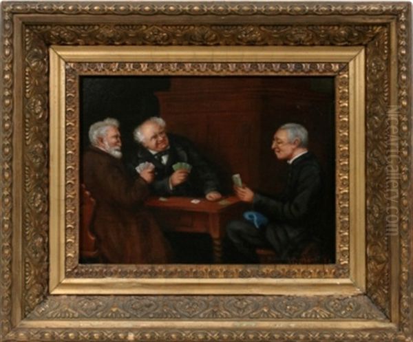 Three Gentleman Playing Cards - view 1