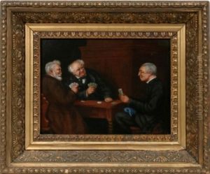 Three Gentleman Playing Cards by Joseph Durham