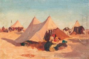 Camp De Soldats Au Desert by Johann-Ludwig Rudolf Durheim