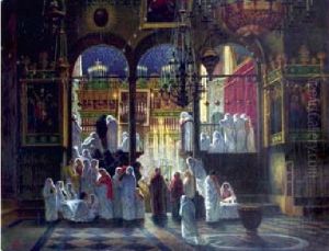 Ceremonie Religieuse Dans L'eglise Du Saint-sepulcre A Jerusalem
