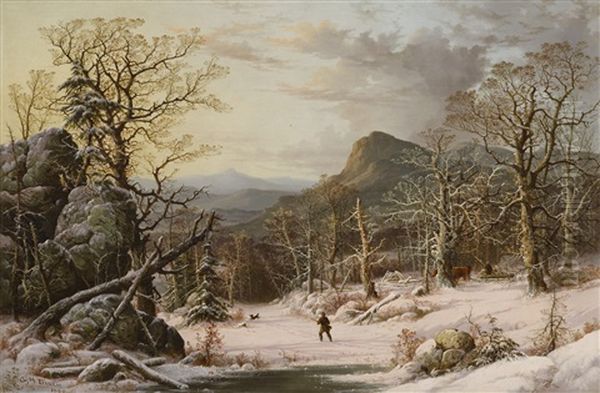 Hunter In Winter Wood - view 1