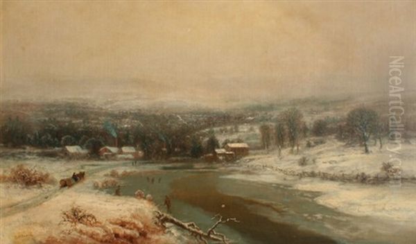 Panoramic Winter Vista Outside A Nothern Town - view 1