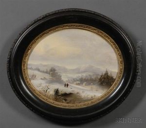Winter Scene At Franconia Notch, New Hampshire by George Henry Durrie