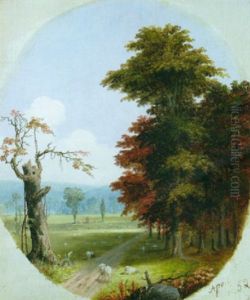 Spring Scene With Sheep by George Henry Durrie