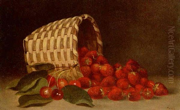 Basket With Strawberries And Cherries - view 1