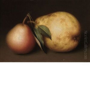 Red And Yellow Pear Still Life by John Durrie