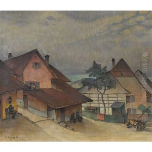 Sommerliche Bauernhofszene by Rudolf Duerrwang