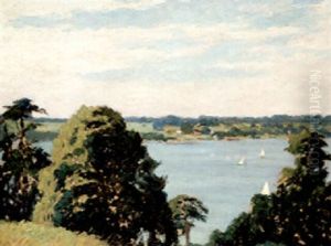 Sommerliche Seenlandschaft Mit Segelbooten (um Berlin?) by Max Durschke