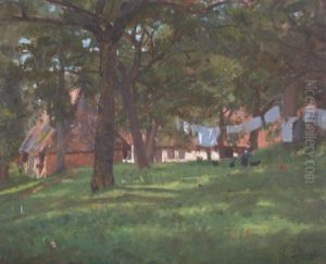 Linge Etendu Devant La Chaumiere by Auguste Durst