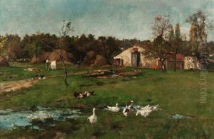 Einsames Gehoft Mit Enten Und Huhnern Einsames Gehoft Mit Enten Und Huhnern
